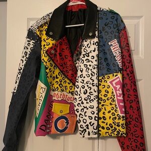 AZALEA WANG
GRAPHIC LEOPARD PRINT LEATHER JACKET